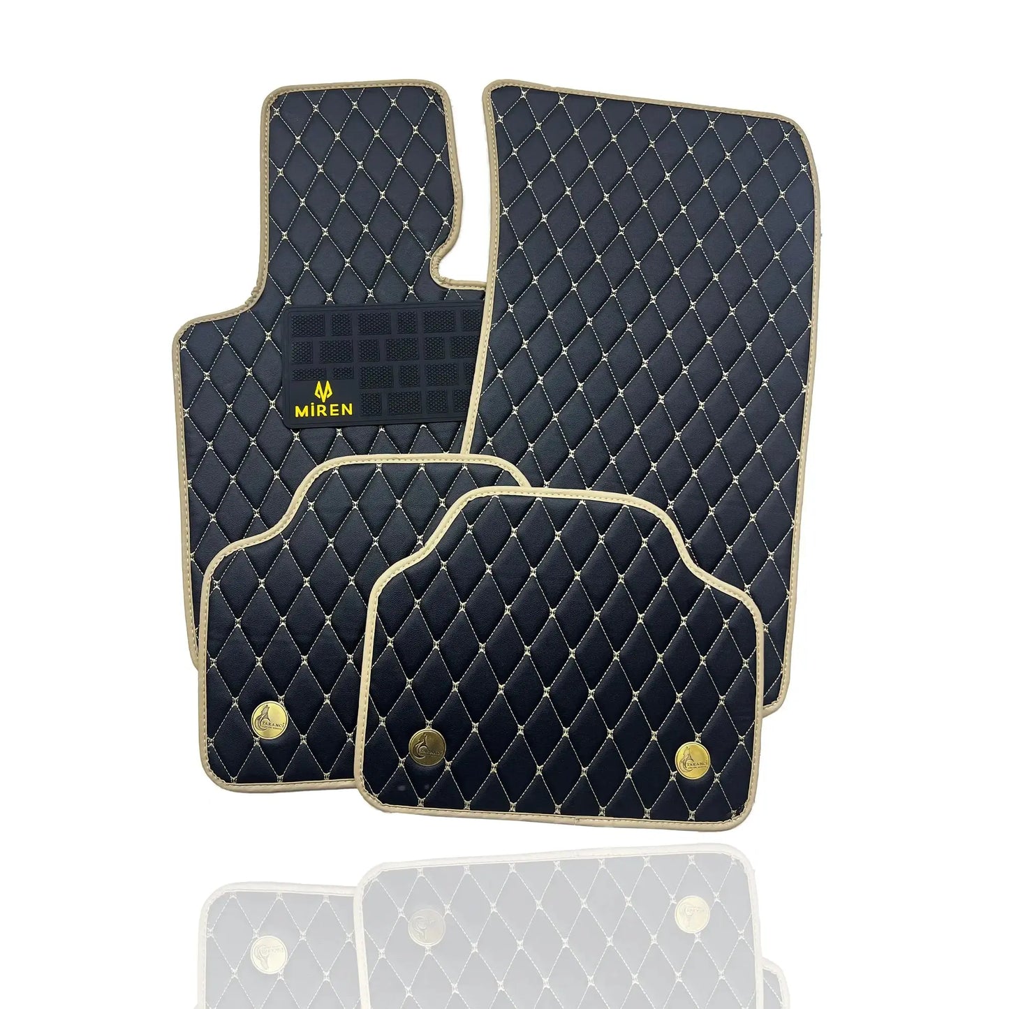 Diamond Stitching Faux Leather Flat Car Mats for Mercedes B Series - Miren Car Mats