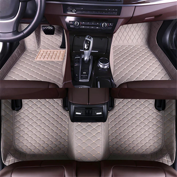 Diamond stitch luxury car mats