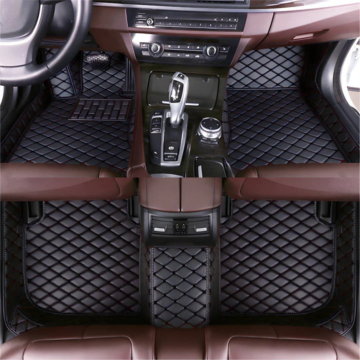 Diamond stitch luxury car mats