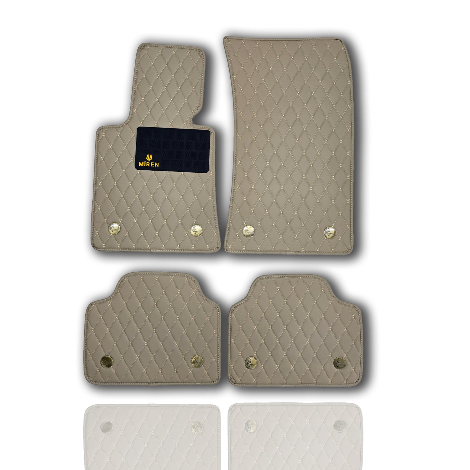 Diamond Stitching Faux Leather Flat Car Mats for Mercedes B Series - Miren Car Mats