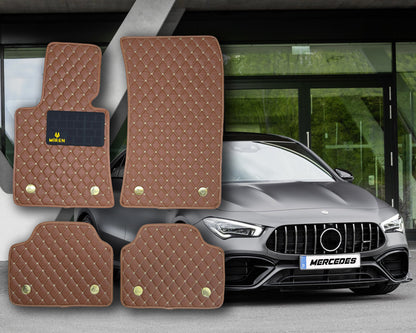 Diamond Stitching Faux Leather Flat Car Mats for Mercedes A Class