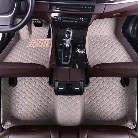 Diamond stitch luxury car mats