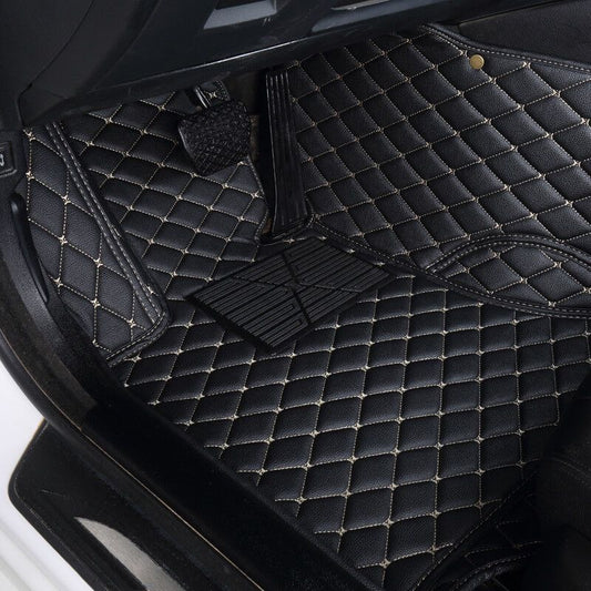Diamond stitch luxury car mats