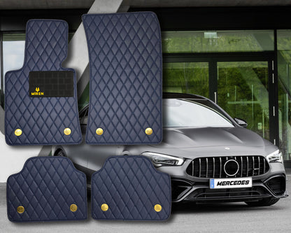 Diamond Stitching Faux Leather Flat Car Mats for Mercedes A Class