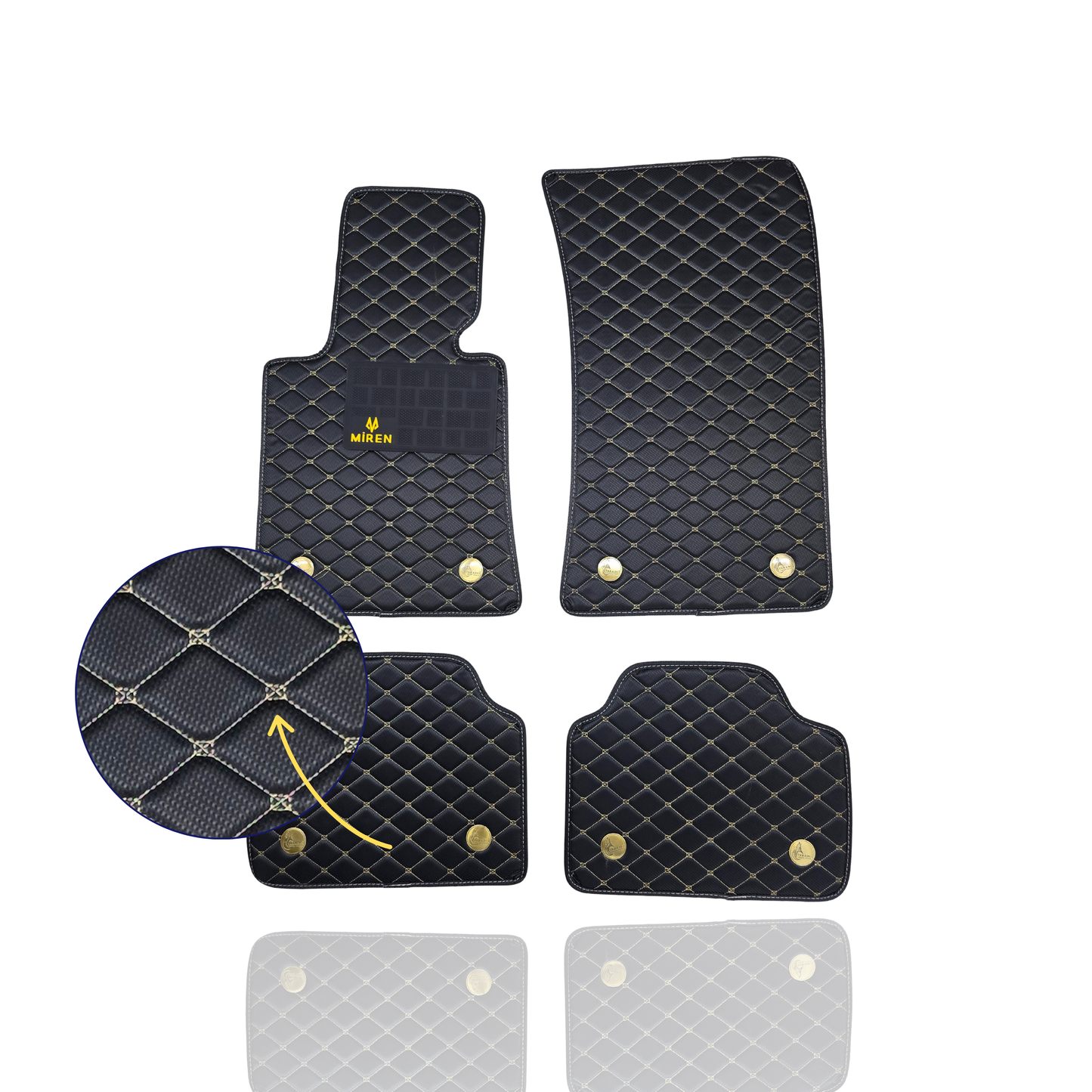 Diamond Stitching Carbon Fiber Car Mats for Chevrolet Miren