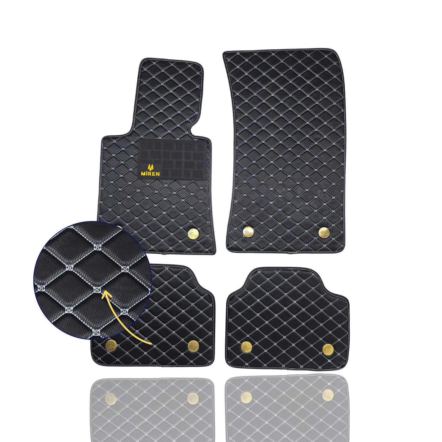 Diamond Stitching Carbon Fiber Car Mats for Chevrolet Miren