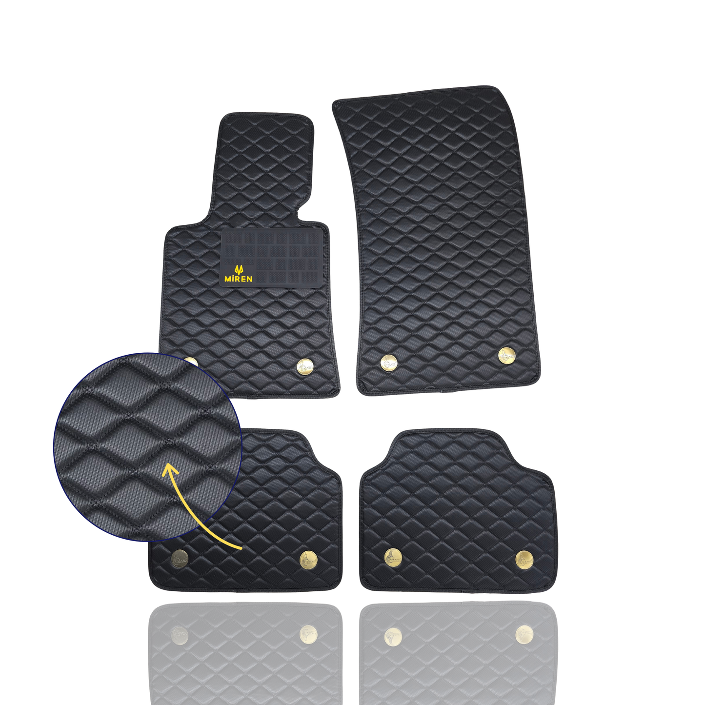 Diamond Stitching Carbon Fiber Car Mats for Chevrolet Miren