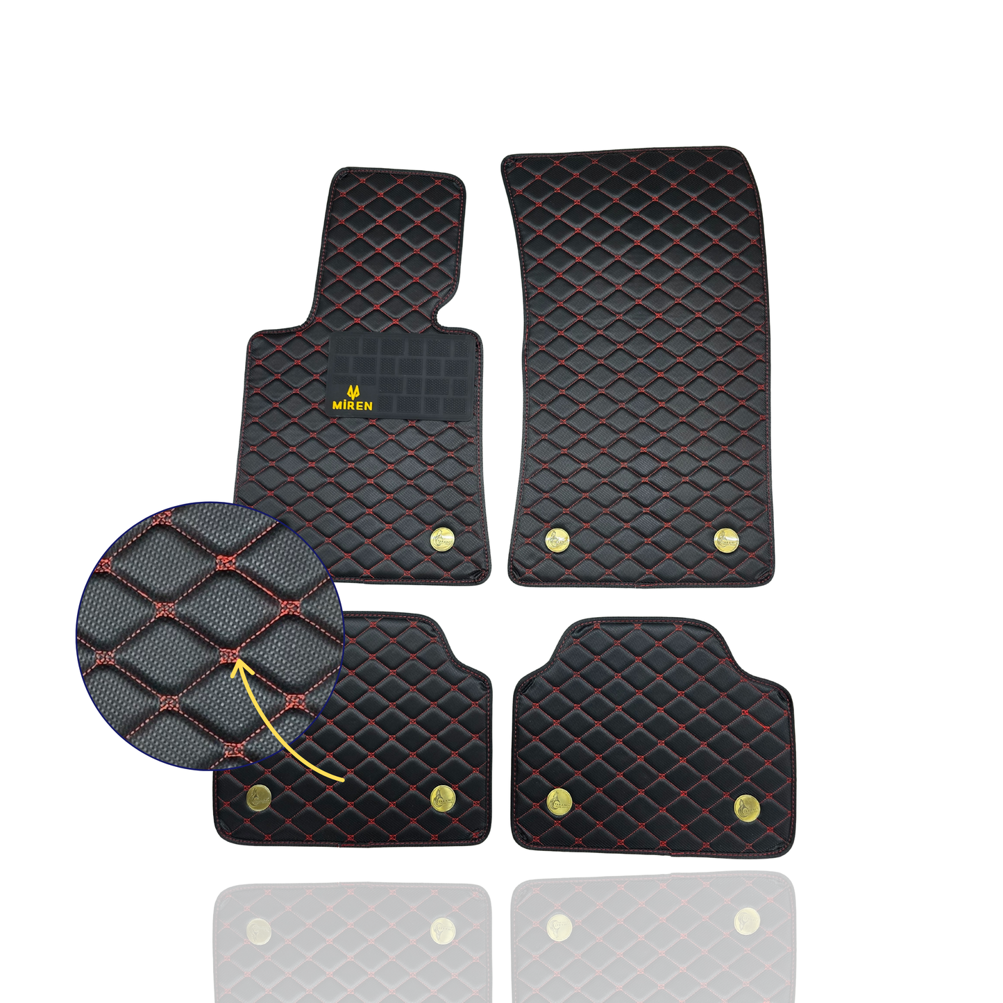 Diamond Stitching Carbon Fiber Car Mats for Chevrolet Miren