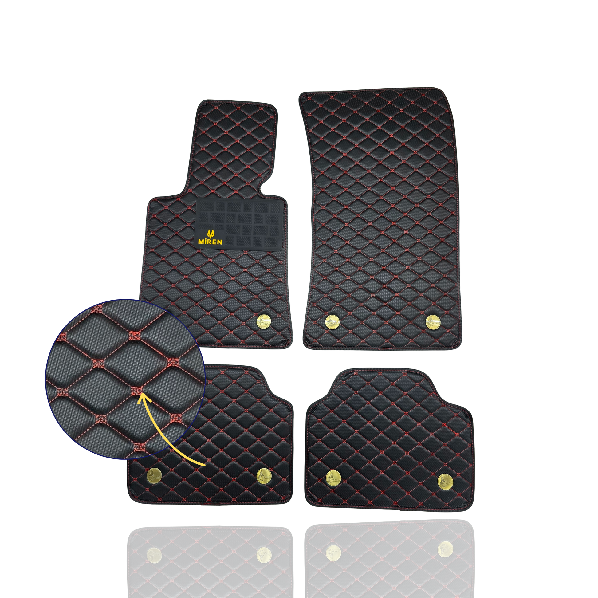 Diamond Stitching Carbon Fiber Car Mats for Chevrolet Miren