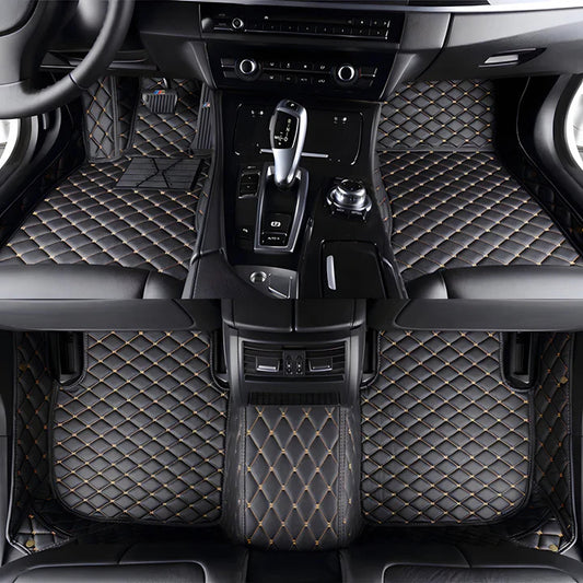 Diamond stitch luxury car mats