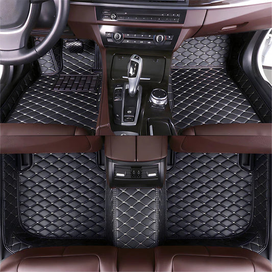 Diamond stitch luxury car mats