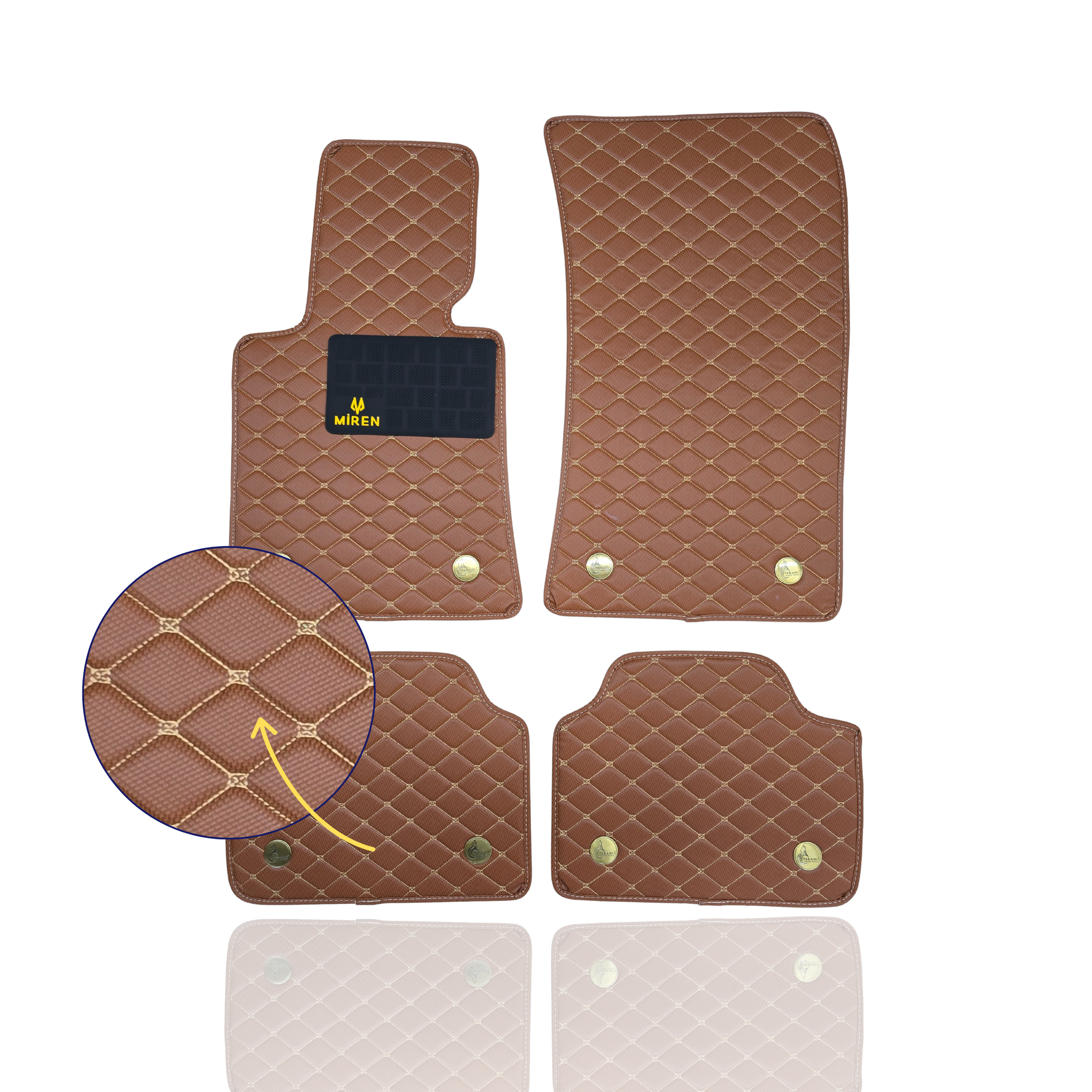 Diamond Stitching Carbon Fiber Car Mats for Chevrolet Miren